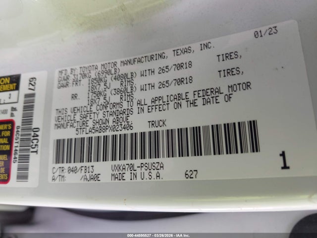 Toyota Tundra Sr5 2023 5TFLA5AB8PX023406 Image 9
