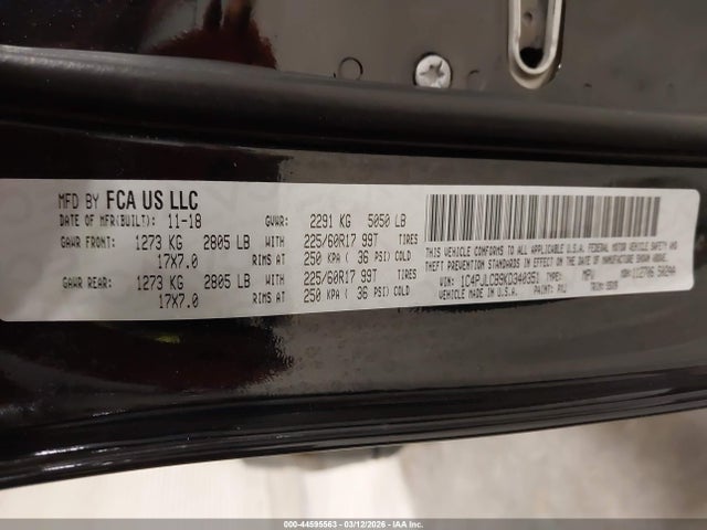 1C4PJLCB9KD340351 Jeep Cherokee Latitude Fwd