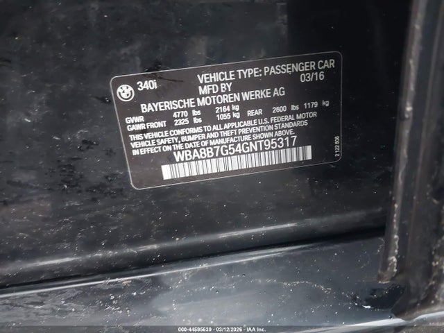 2016 BMW 340I WBA8B7G54GNT95317 Photo 8