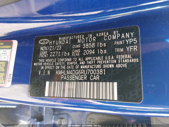 Hyundai ELANTRA SEL 2024 KMHLM4DG6RU700381 Image 9