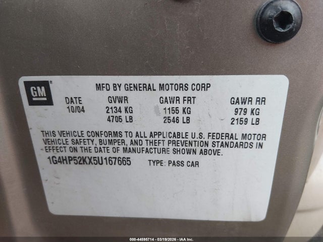 2005 BUICK LESABRE 1G4HP52KX5U167665 Photo 8