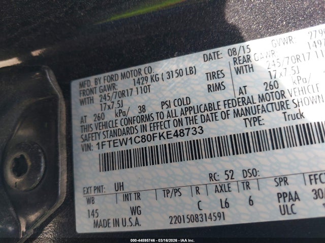 2015 FORD F-150 1FTEW1C80FKE48733 Photo 8