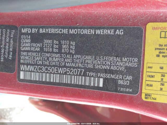 2014 MINI COUNTRYMAN WMWZC3C50EWP52077 Photo 8