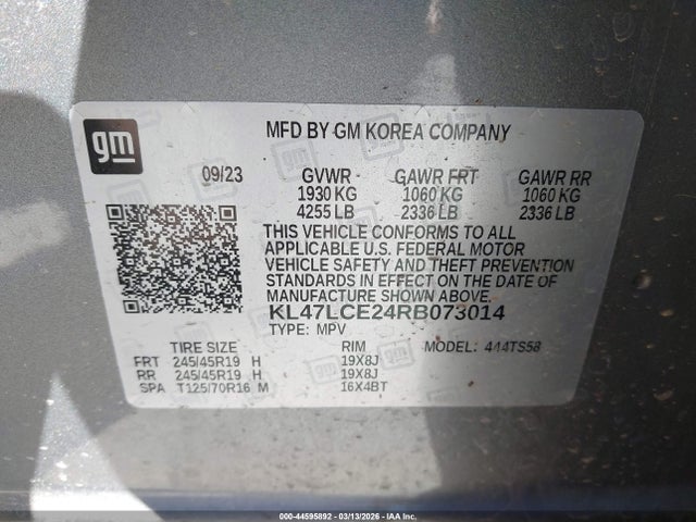 Aukcja sprzedaży 2024 Buick Envista Avenir Fwd, vin: KL47LCE24RB073014, numer aukcji: 44595892