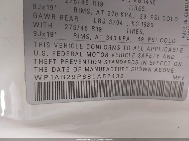 2008 PORSCHE CAYENNE WP1AB29P88LA52432 Photo 8