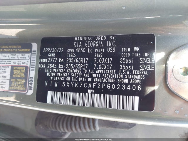 Продажа на аукционе авто 2023 Kia Sportage X-pro, vin: 5XYK7CAF2PG023406, номер лота: 44595904