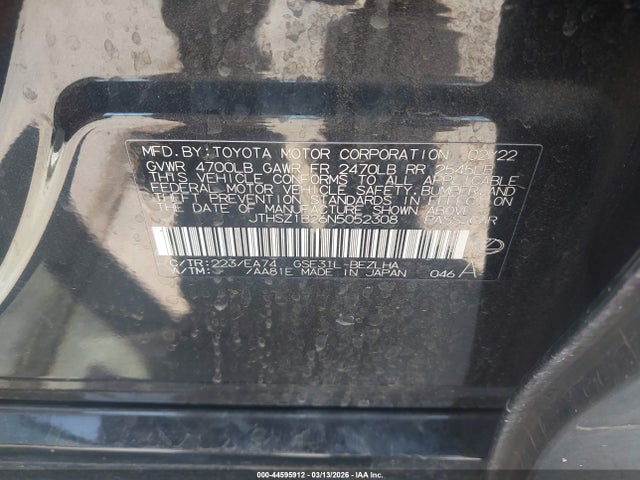 Продажа на аукционе авто 2022 Lexus Is 350 F Sport, vin: JTHSZ1B26N5052308, номер лота: 44595912