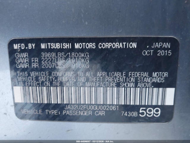 2016 MITSUBISHI LANCER JA32U2FU0GU002061 Photo 8