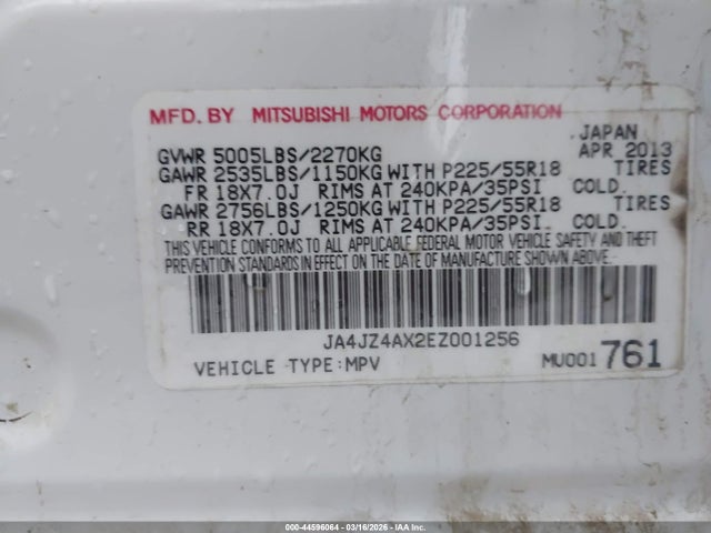 2014 MITSUBISHI OUTLANDER JA4JZ4AX2EZ001256 Photo 8
