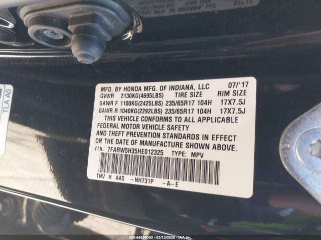 7FARW5H35HE012325 Honda CR-V LX