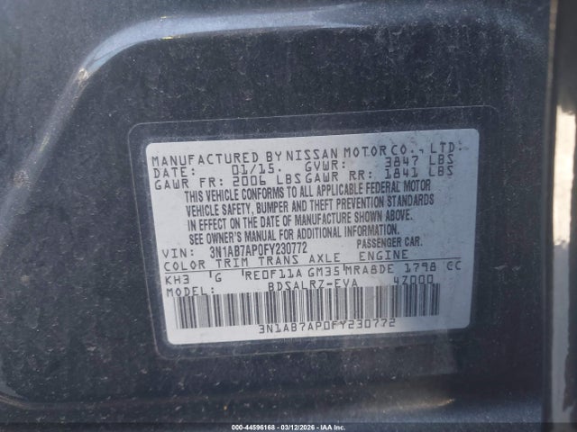 3N1AB7AP0FY230772 Nissan SENTRA SR
