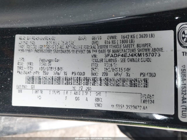 Ford FIESTA SE 2019 3FADP4EJ4KM157073 Image 9