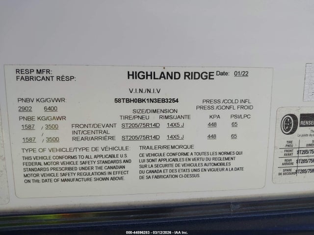 Highland Ridge Open Range 23 2022 58TBH0BK1N3EB3254 Image 9