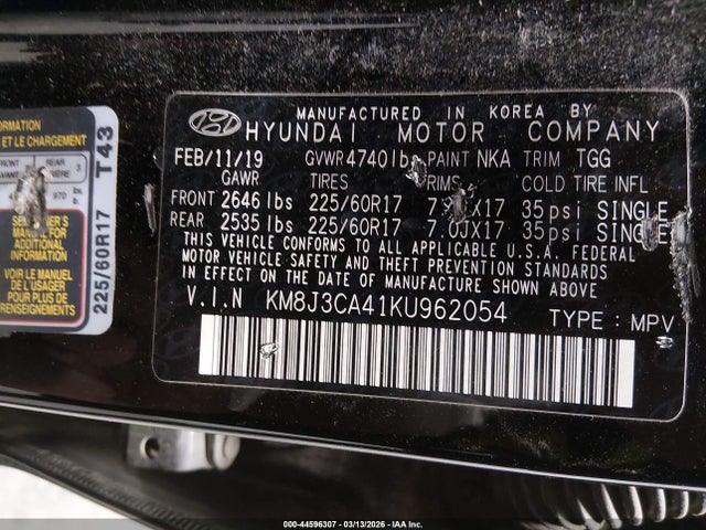 Hyundai Tucson Value 2019 KM8J3CA41KU962054 Image 9