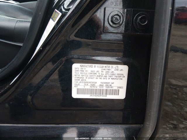 44596343 :رقم المزاد ، JN1DV6AR6CM730028 vin ، 2012 Infiniti G25x مزاد بيع
