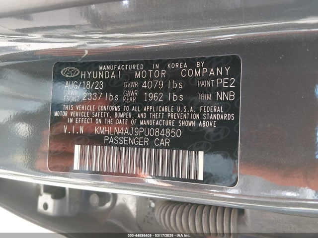 2023 Hyundai Elantra Hybrid Limited მანქანა იყიდება აუქციონზე, vin: KMHLN4AJ9PU084850, აუქციონის ნომერი: 44596409
