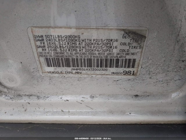 2007 MITSUBISHI OUTLANDER JA4MS31X37Z002320 Photo 8