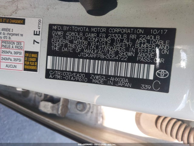 JTDKARFP8H3054722 Toyota Prius Prime Premium