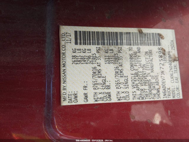Nissan Frontier Sv 2018 1N6AD0EV7JN725898 Image 9