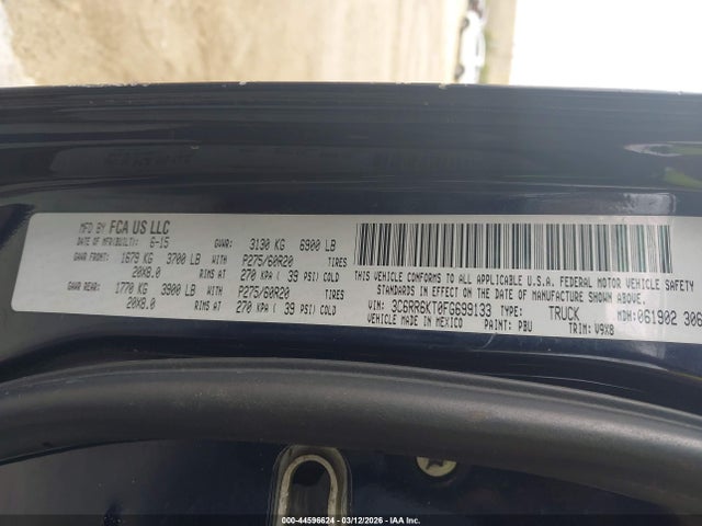 Продаж на аукціоні авто 2015 Ram 1500 Express, vin: 3C6RR6KT0FG699133, номер лоту: 44596624