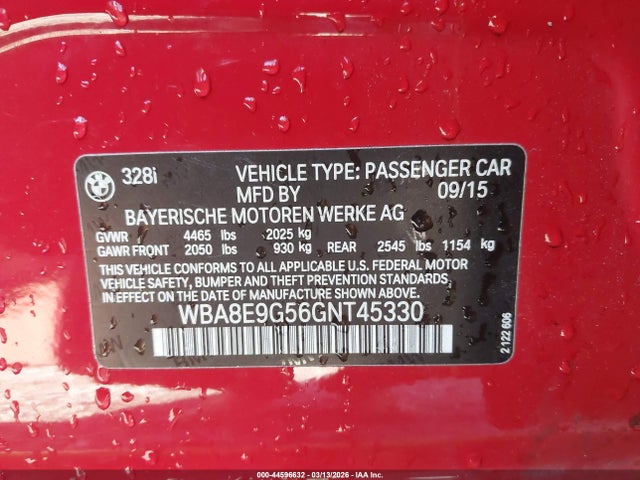 2016 BMW 328I WBA8E9G56GNT45330 Photo 8