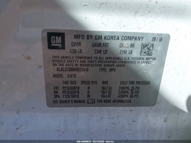 Aukcja sprzedaży 2017 Buick Encore Essence, vin: KL4CJCSB8HB023448, numer aukcji: 44596670