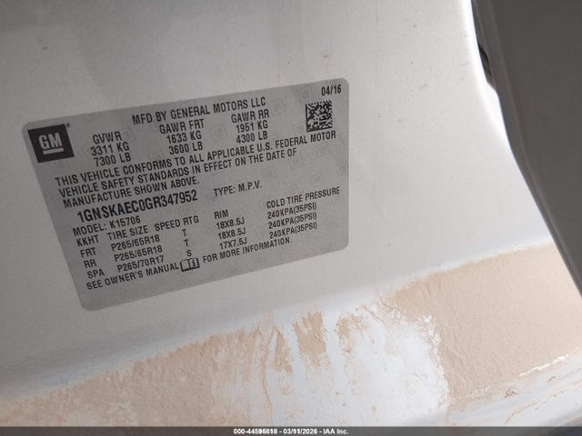 Chevrolet Tahoe Ls 2016 1GNSKAEC0GR347952 Image 9