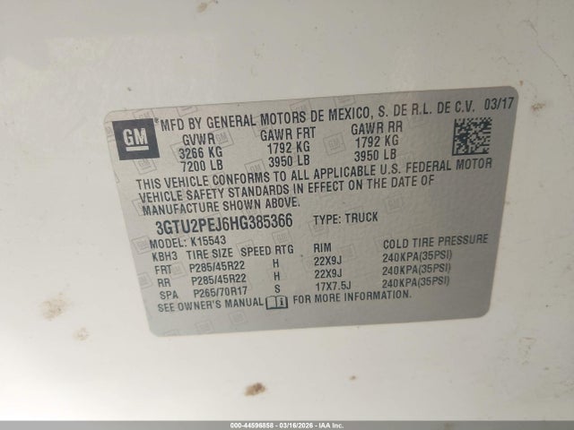 3GTU2PEJ6HG385366 GMC Sierra 1500 Denali