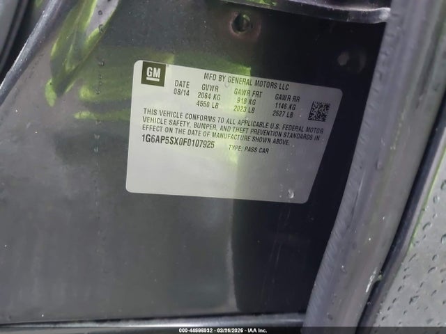 1G6AP5SX0F0107925 Cadillac Cts Standard