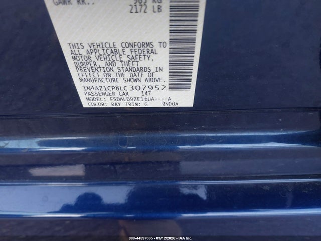 1N4AZ1CP8LC307952 Nissan Leaf Sv 40 Kwh