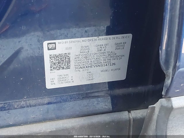 3GNAXHEV6NS147126 Chevrolet Equinox Fwd Ls