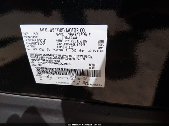 1FM5K8B85HGD23976 Ford Explorer