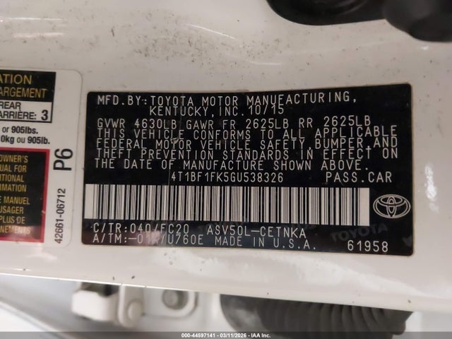 Toyota CAMRY LE 2016 4T1BF1FK5GU538326 Image 9