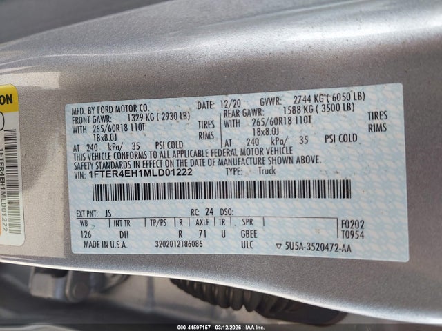 2021 FORD RANGER 1FTER4EH1MLD01222 Photo 8