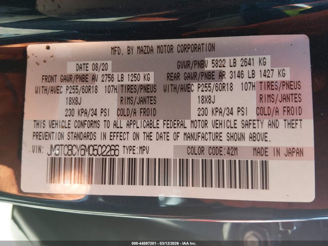 2021 MAZDA CX-9 JM3TCBCY6M0502266 Photo 8