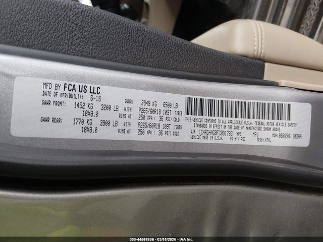 Dodge Durango Sxt 2015 1C4RDHAG8FC891703 Image 9