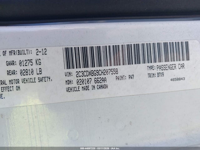 Aukcja sprzedaży 2012 Dodge Charger Se, vin: 2C3CDXBG9CH207558, numer aukcji: 44597225