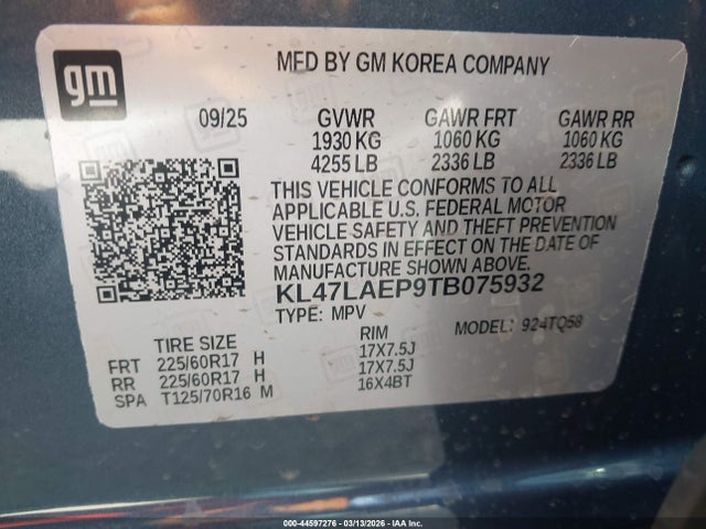 Продаж на аукціоні авто 2026 Buick Envista Preferred Fwd, vin: KL47LAEP9TB075932, номер лоту: 44597276
