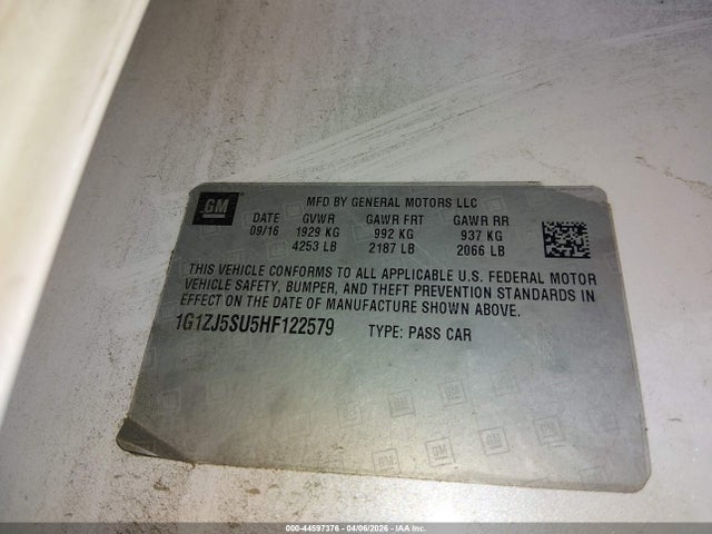 1G1ZJ5SU5HF122579 Chevrolet MALIBU HYBRID