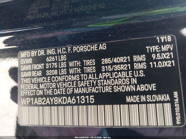 Porsche CAYENNE S 2019 WP1AB2AY8KDA61315 Image 9