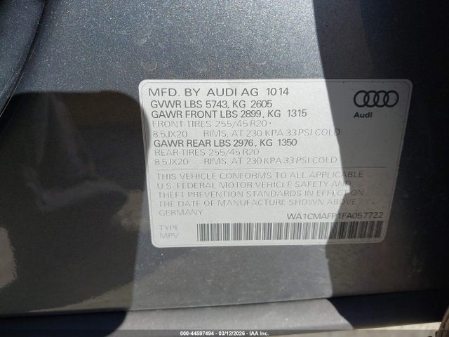 2015 AUDI Q5 WA1CMAFP1FA057722 Photo 8