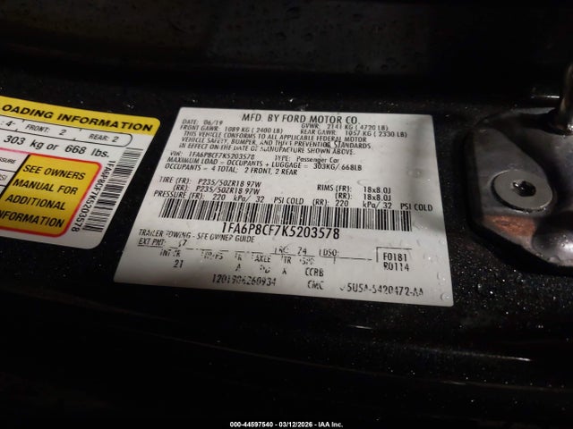 Ford MUSTANG GT 2019 1FA6P8CF7K5203578 Image 9