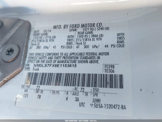 Ford Transit Connect Xlt 2014 NM0LS7FX6E1153615 Image 9