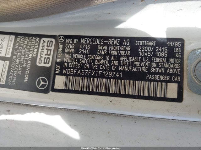 1996 MERCEDES-BENZ SL WDBFA67FXTF129741 Photo 8
