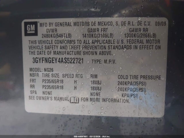 2010 CADILLAC SRX 3GYFNGEY4AS522721 Photo 8