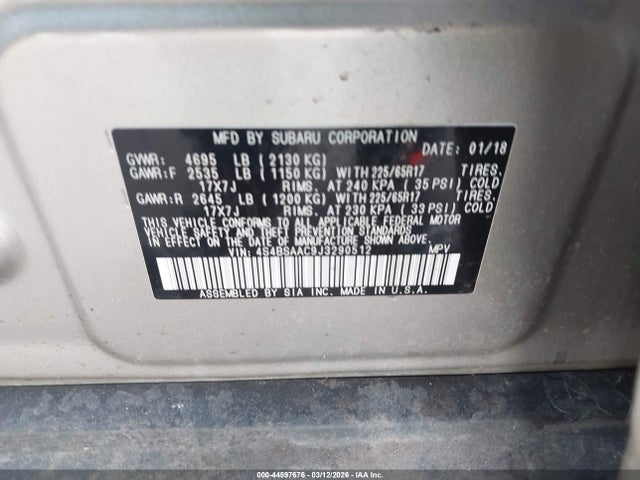 4S4BSAAC9J3290512 Subaru Outback 2.5i
