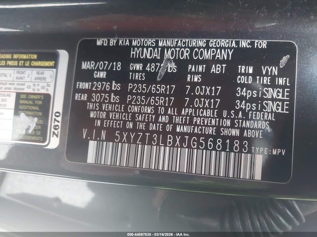 2018 HYUNDAI SANTA FE SPORT 5XYZT3LBXJG568183 Photo 8