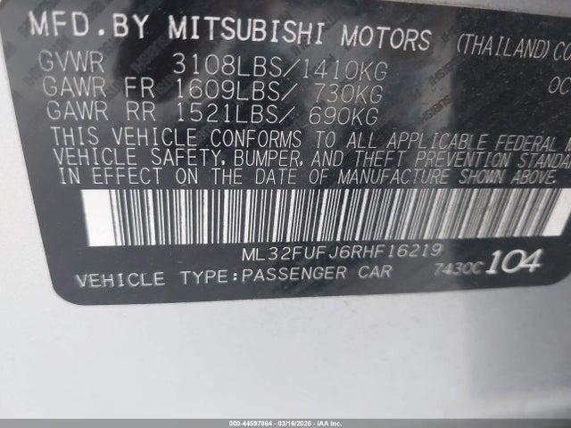 Mitsubishi Mirage G4 Es 2024 ML32FUFJ6RHF16219 Image 9