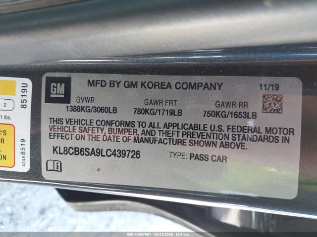 Chevrolet Spark Fwd Ls Automatic 2020 KL8CB6SA9LC439726 Image 9