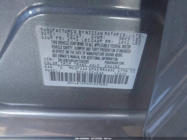 Nissan SENTRA SV 2017 3N1AB7AP4HY339285 Image 9